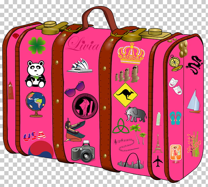 suitcase clipart pink