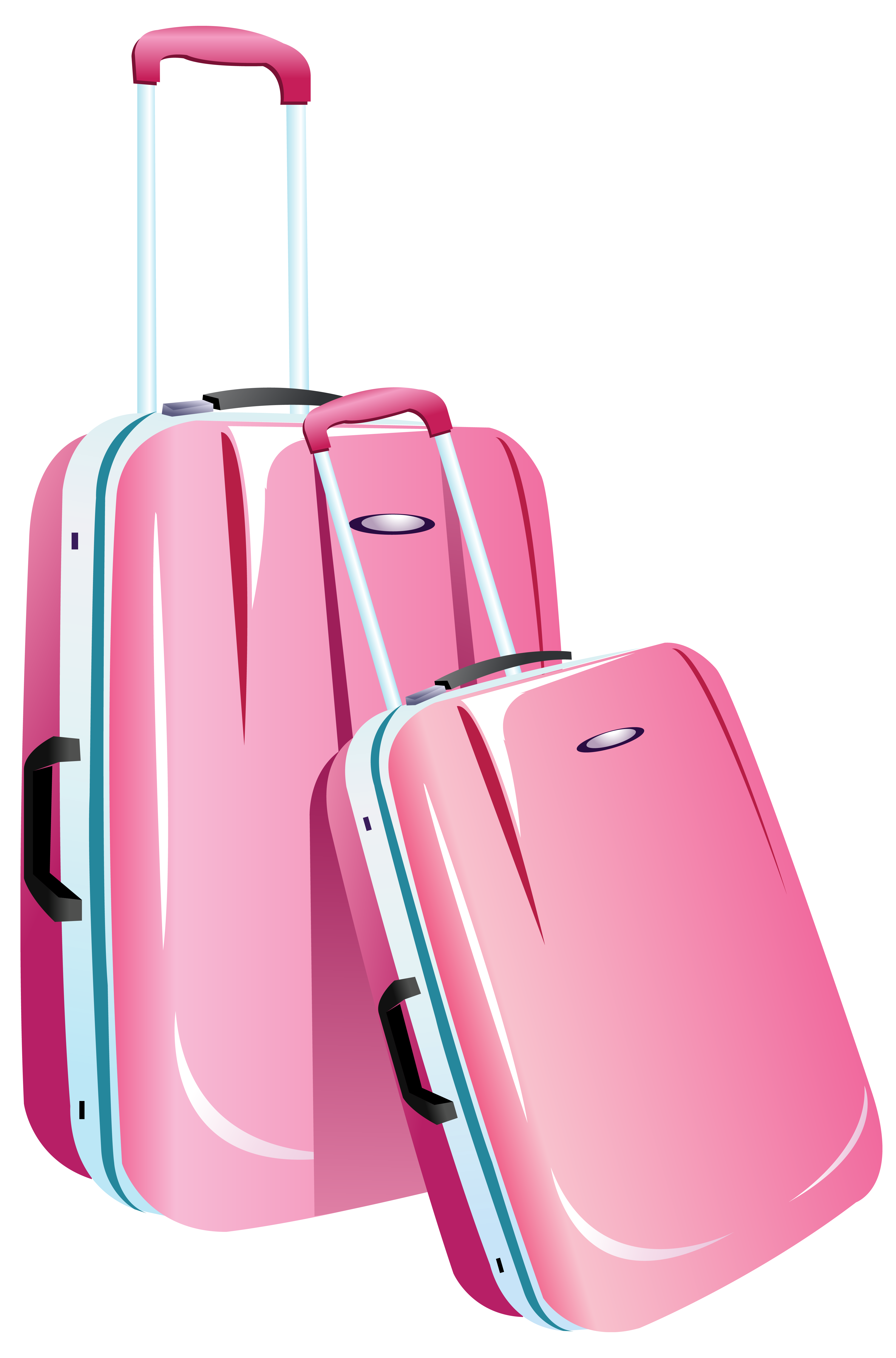 Pink travel bags.