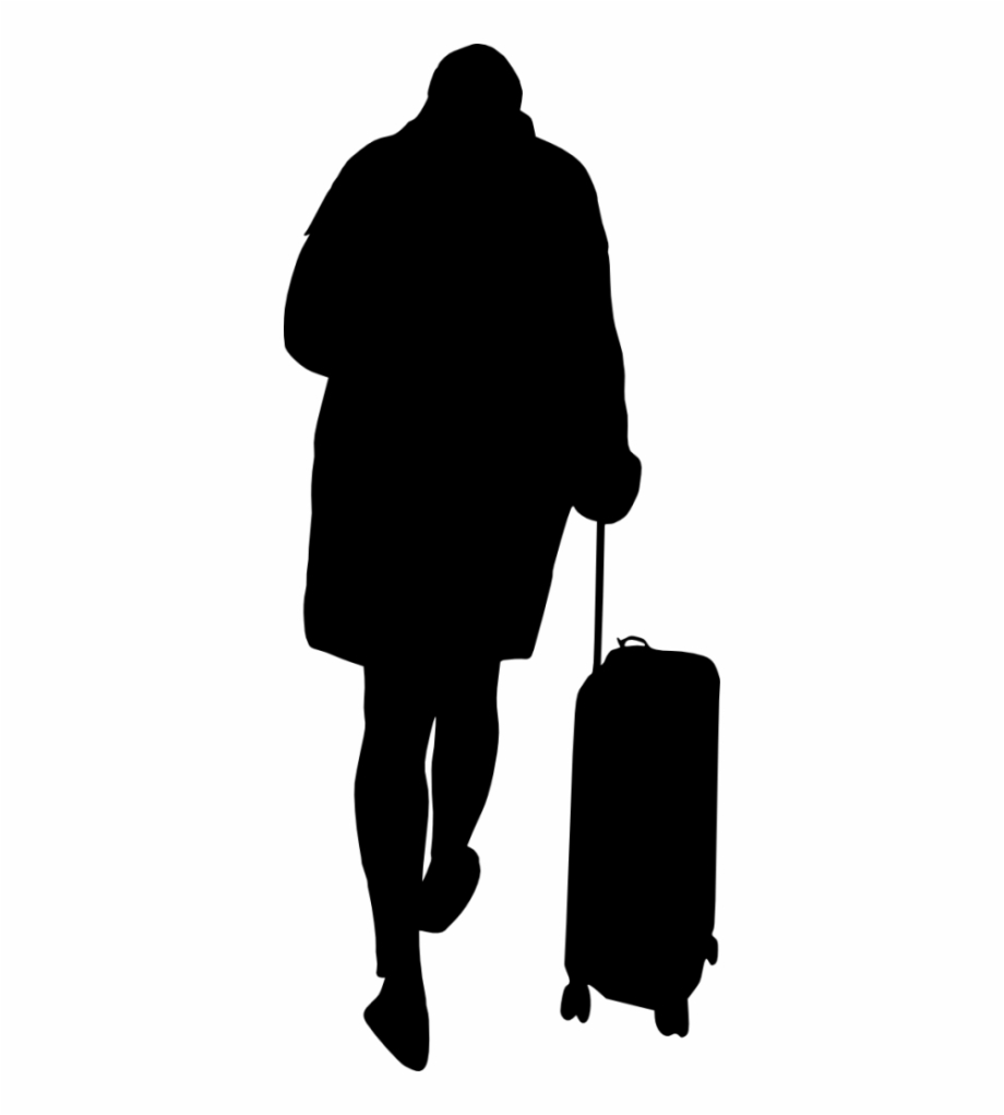 People With Luggage Silhouette Silhouette