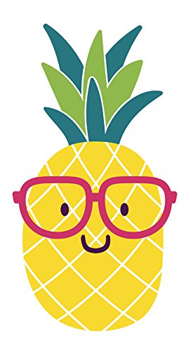 Adorable Nerdy Summer Pineapple Emoji with Glasses Vinyl Decal Sticker