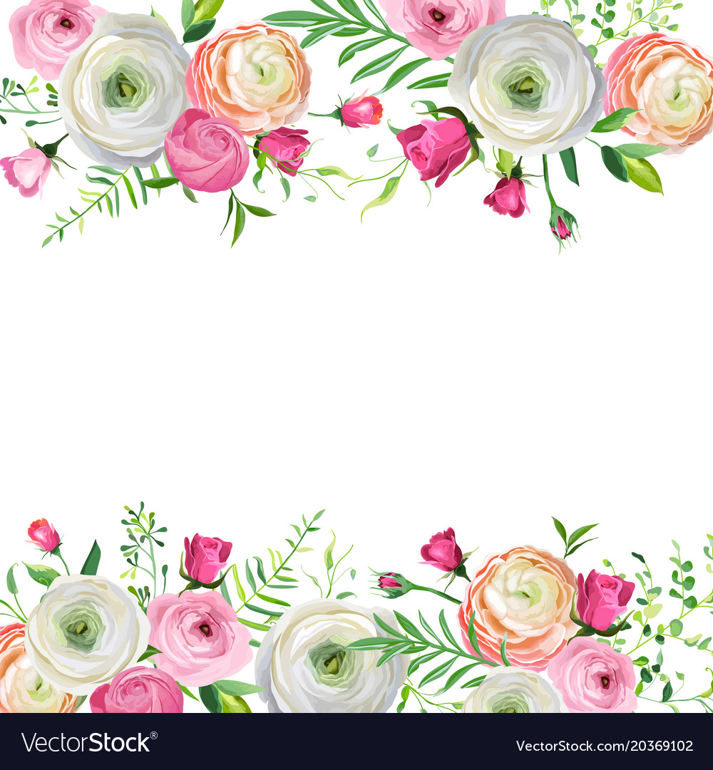 Spring and summer floral frame for decoration