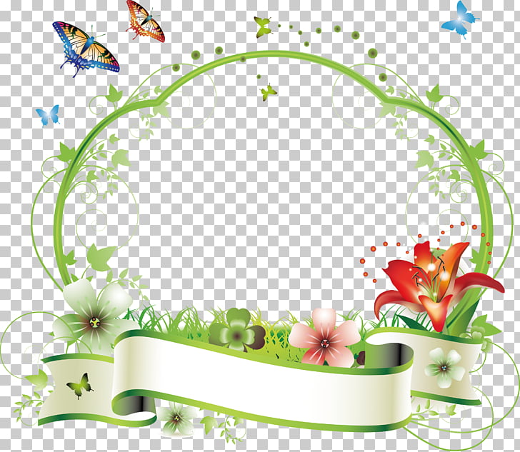 Flower frame Floral design , Summer fresh plant border