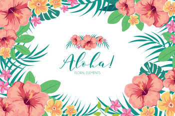 Summer Flowers ClipArt Tropical Summer Aloha Hawaiian Wedding DIY Pack