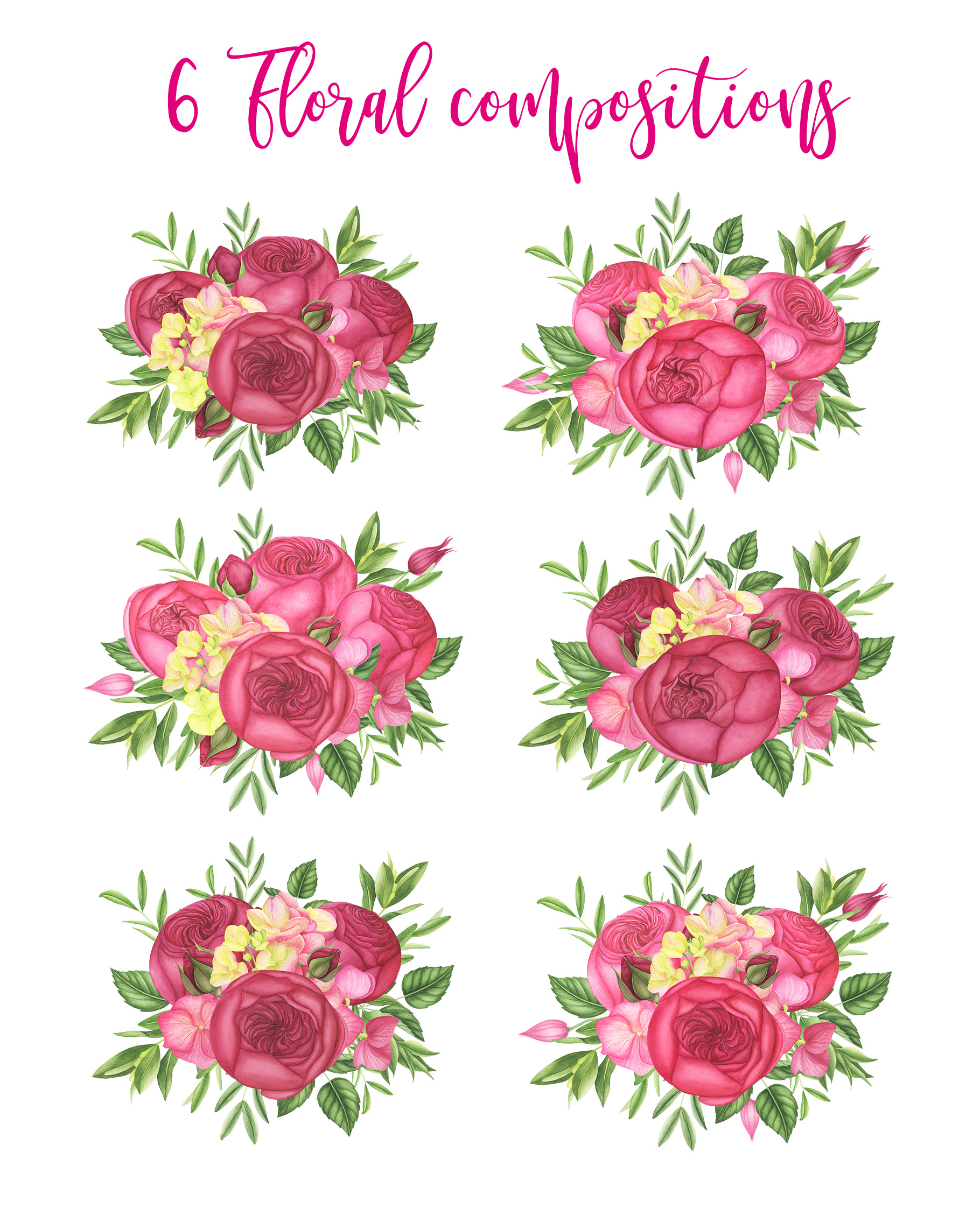 Watercolor Summer flowers clipart