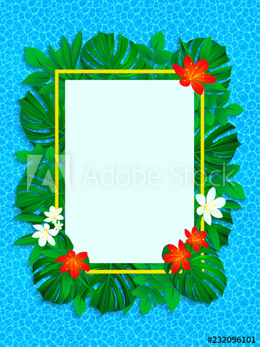 Floral tropical frame
