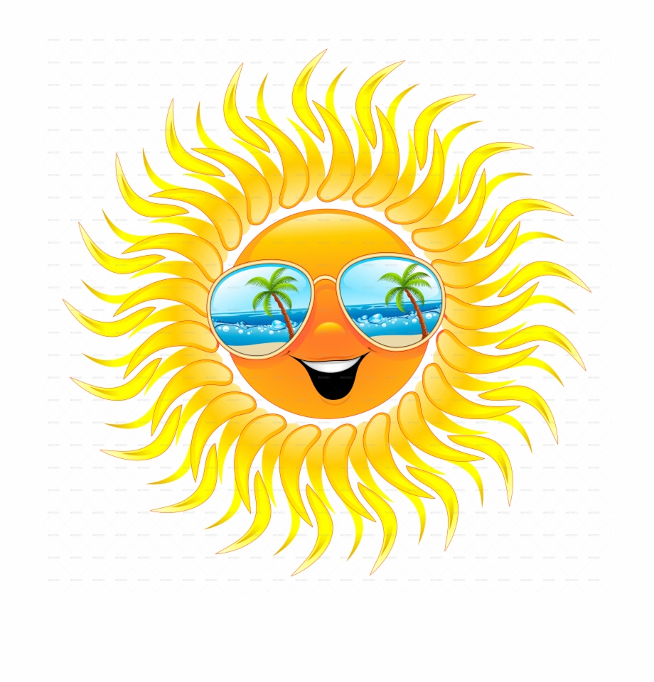 Summer Sun Cartoon With Sunglasses