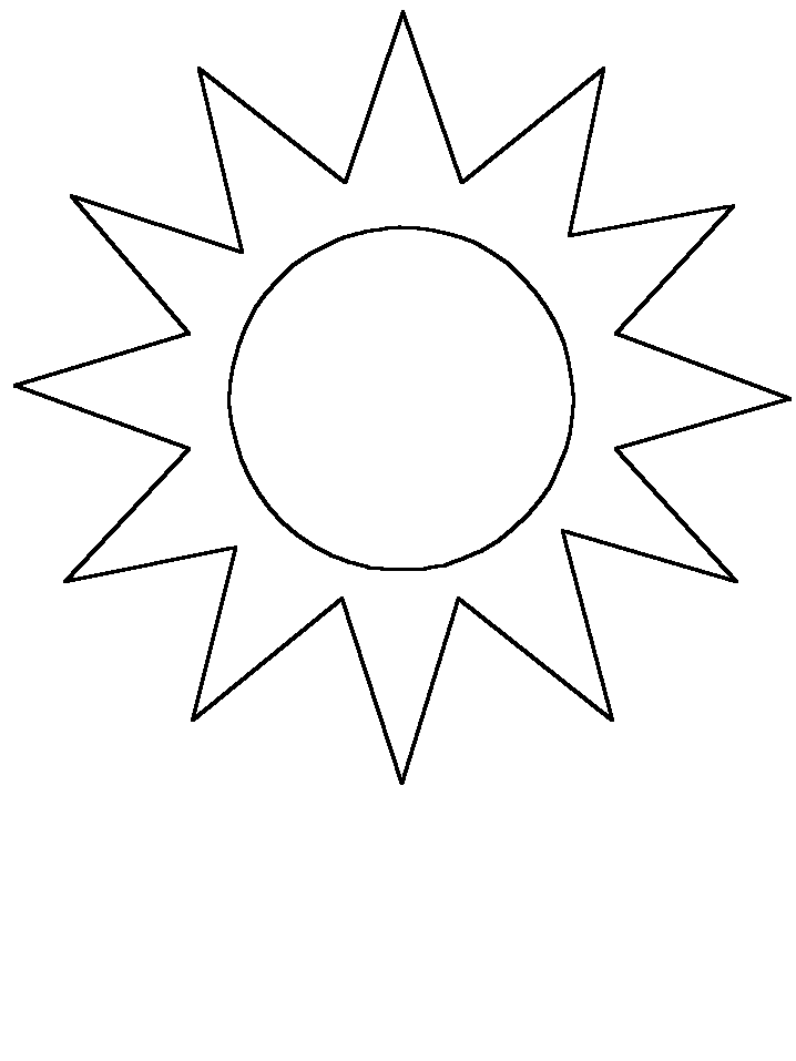 Printable Black And White Sun