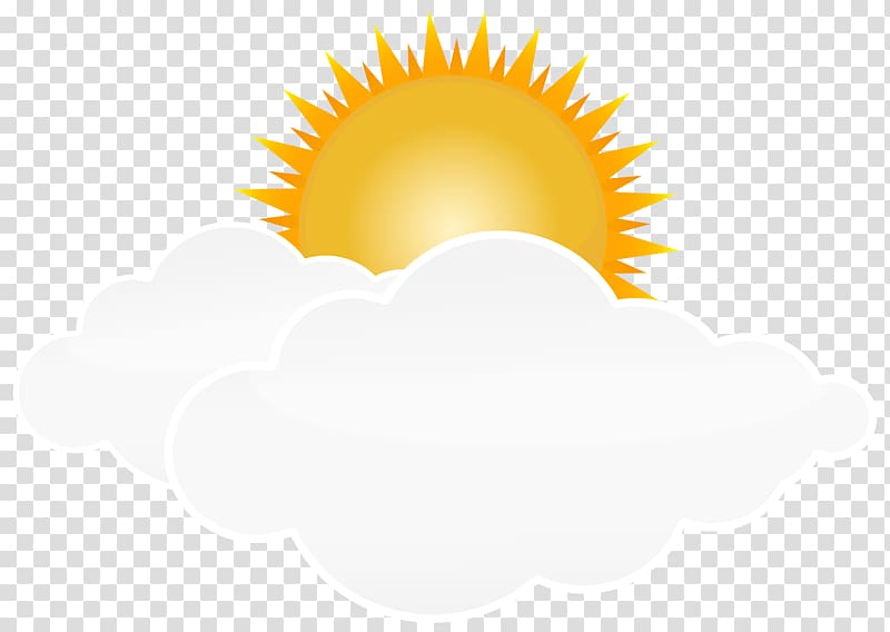 White clouds and yellow sun illustration, Sunlight Cloud