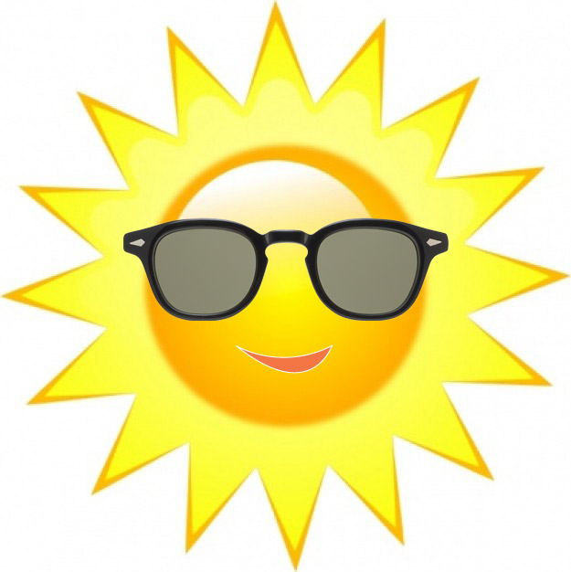 Sun with sunglasses clipart transparent