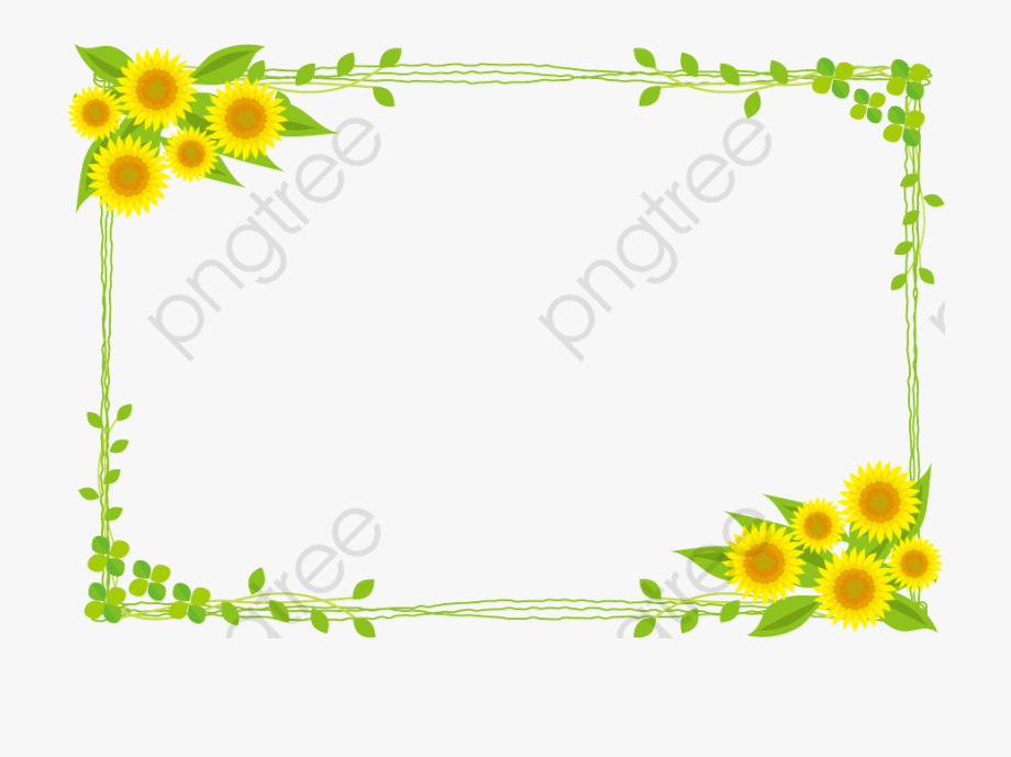 Sunflower Border Border Design Clipart Sunflower