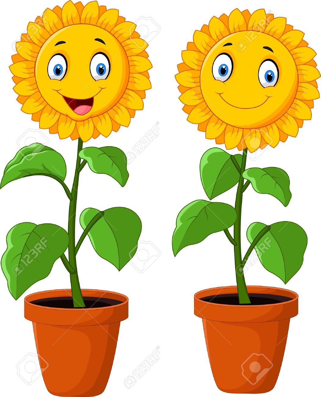 Happy sunflower clipart