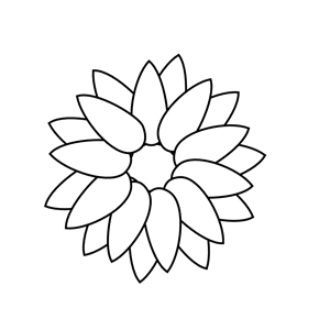 Sunflower clipart outline.