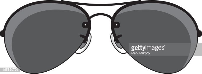 Simple Aviator Sunglasses Clipart Image