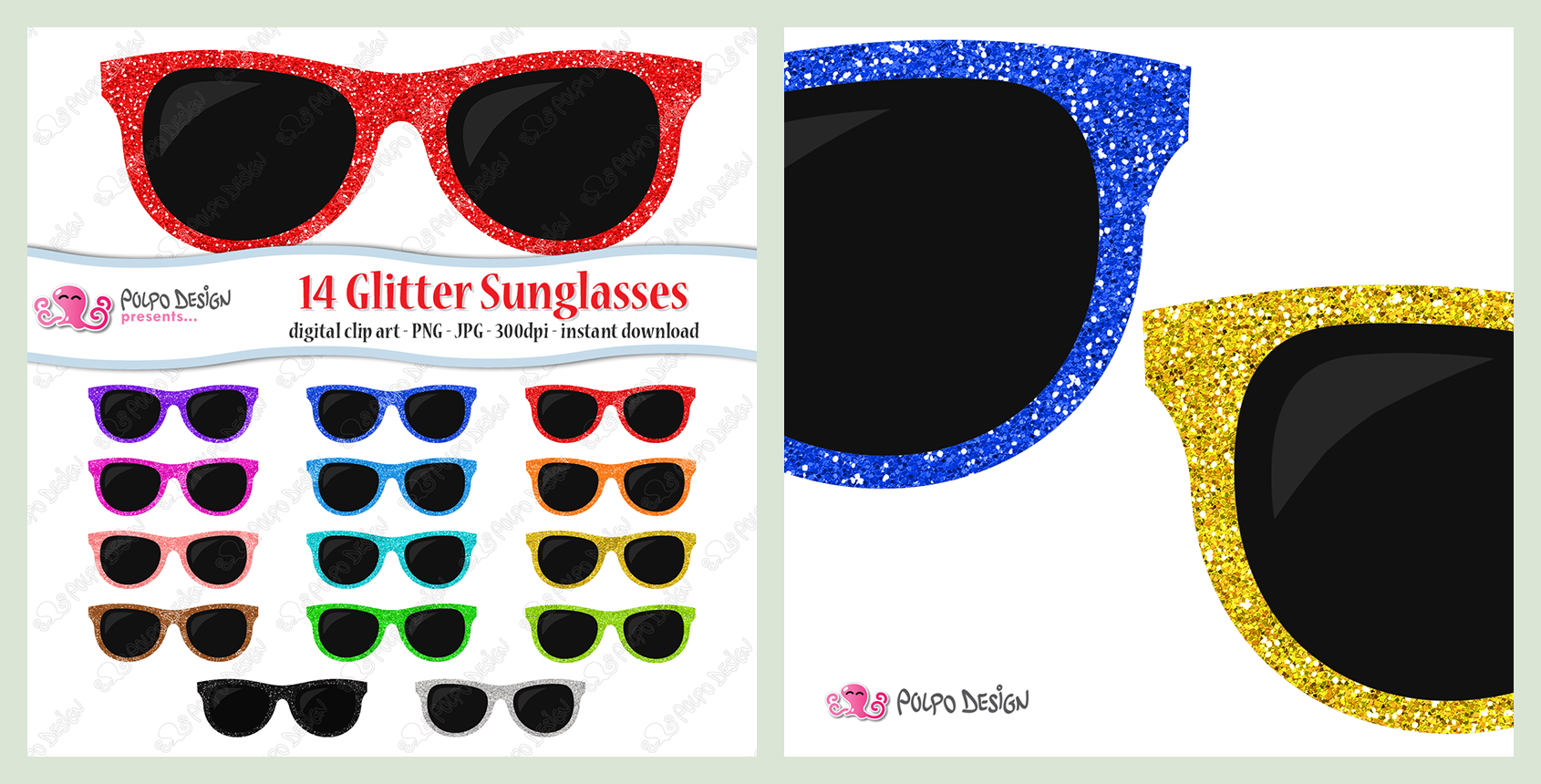 Colorful Glitter Sunglasses clipart by PolpoDesign on DeviantArt