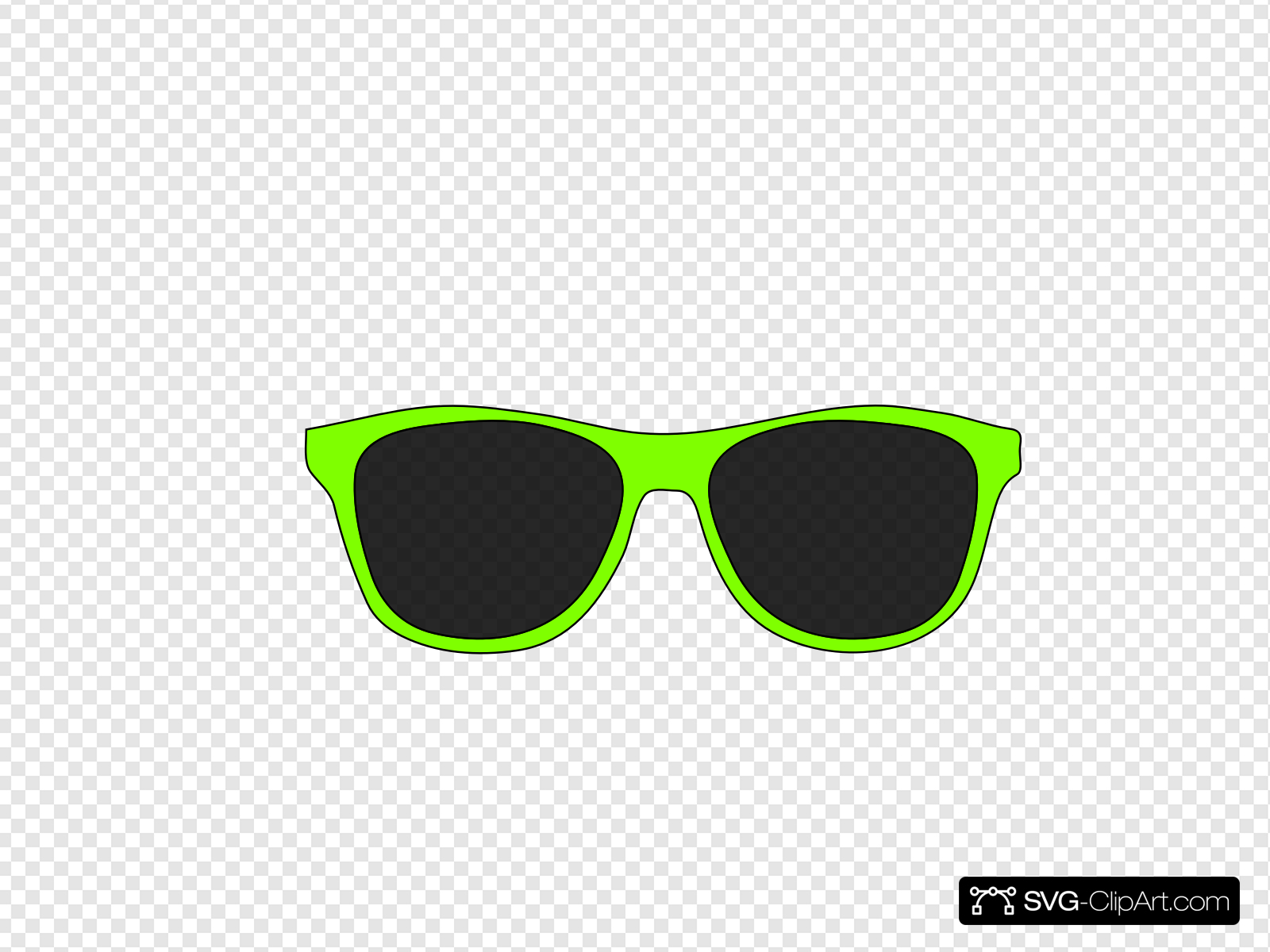 Green sunglasses clip.