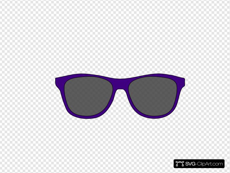 Purple sunglasses clip.