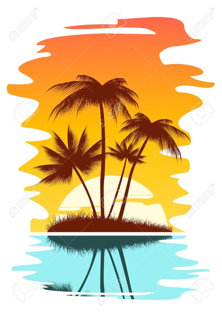 Beach Sunset Clipart
