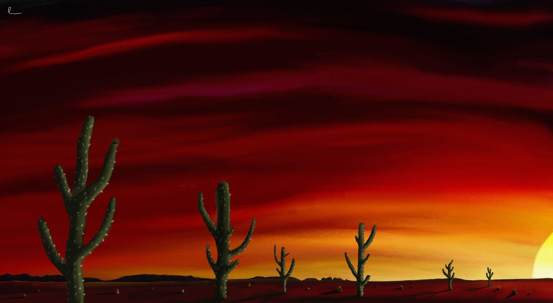 Desert sunset wallpapers.