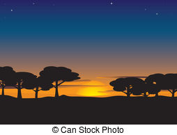Evening Vector Clipart EPS Images