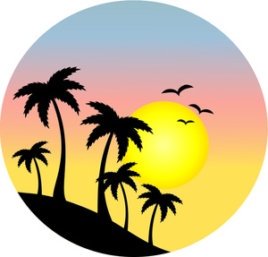 sunset clipart hawaiian
