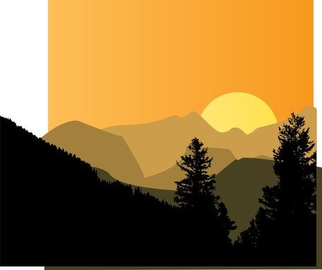 Free Mountain Sunsets Clipart and Vector Graphics