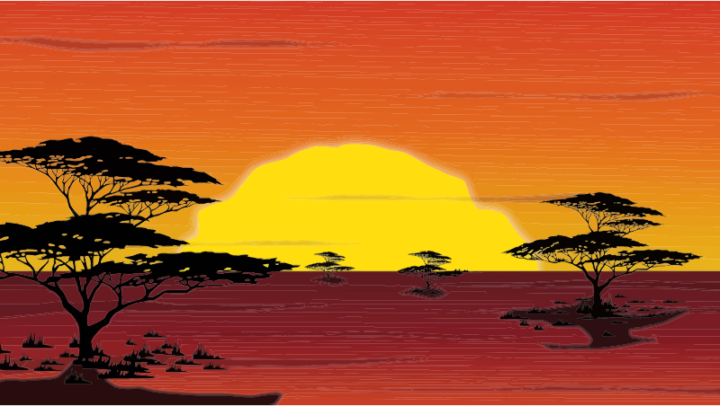 Landscape clipart sunset.