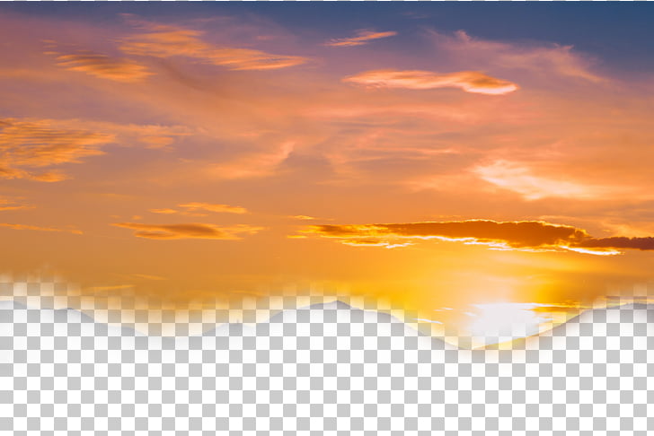 Sky Cloud Sunset Dusk, Yellow sky, sunset illustration PNG