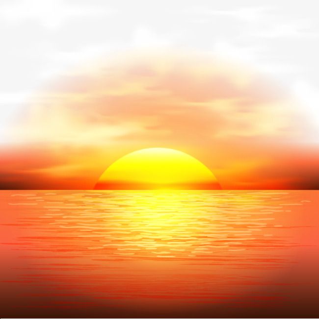 Vector Sunset, Maritime, Dusk, Sun PNG Transparent Clipart