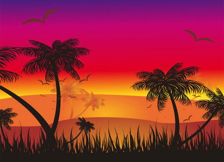 Free Tropical Sunsets Clipart and Vector Graphics