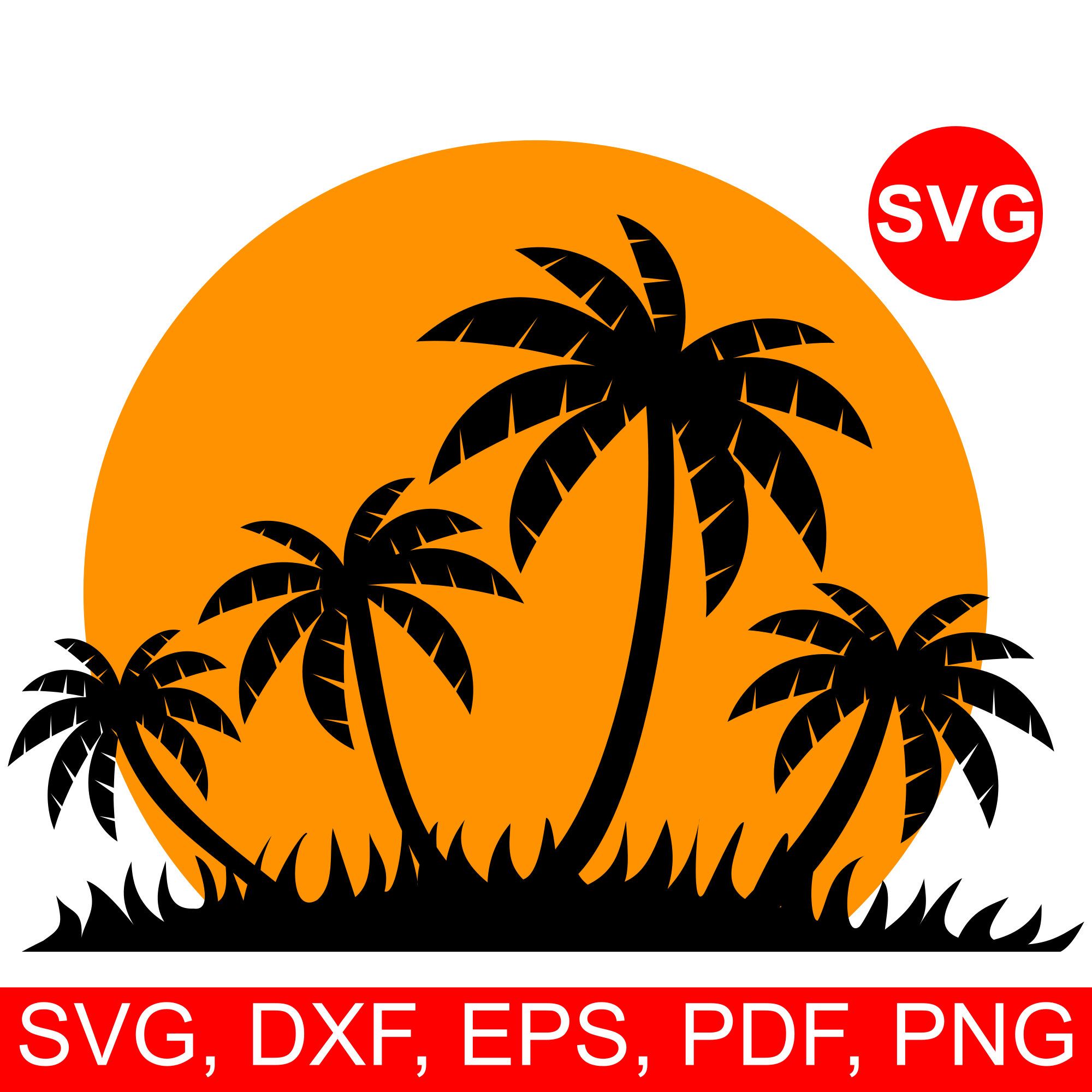 Tropical Sunset SVG File for Cricut