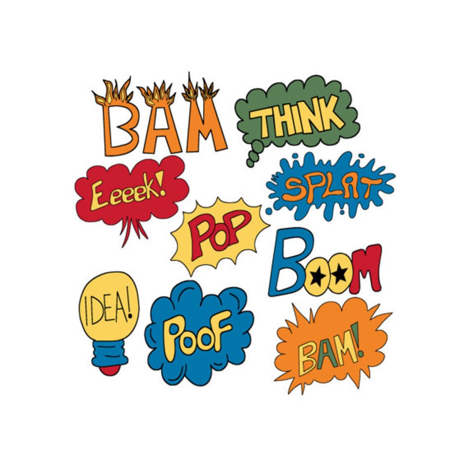 Comic Book Words Word Art Superhero Clipart Clip free image
