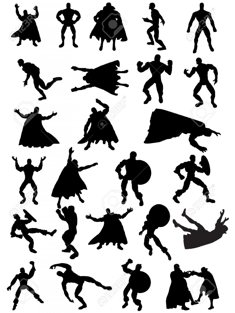 Free Superhero Silhouette Clip Art, Download Free Clip Art
