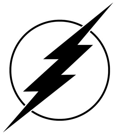 Flash superhero logo black and white