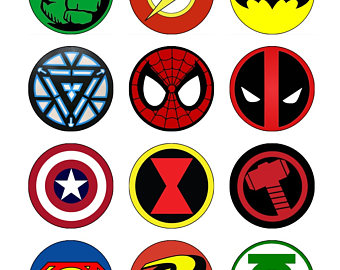 Superhero logos clipart.