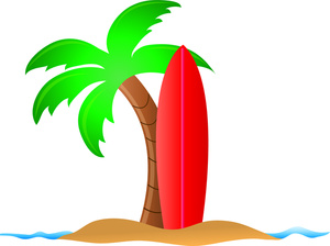 Surfboard gallery for beach surfing clip art image