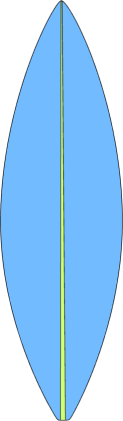Blue surfboard clip.