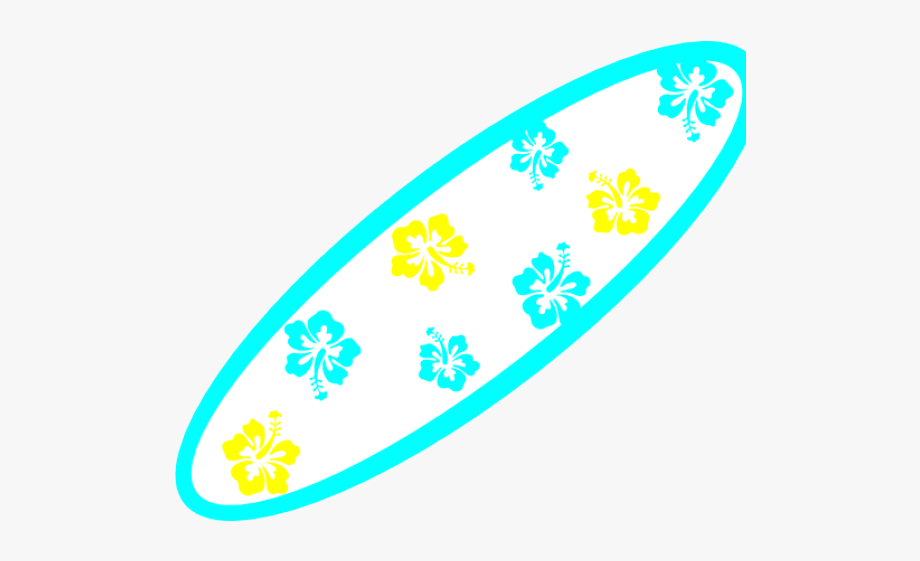 Surfboard Clipart Hibiscus Flower