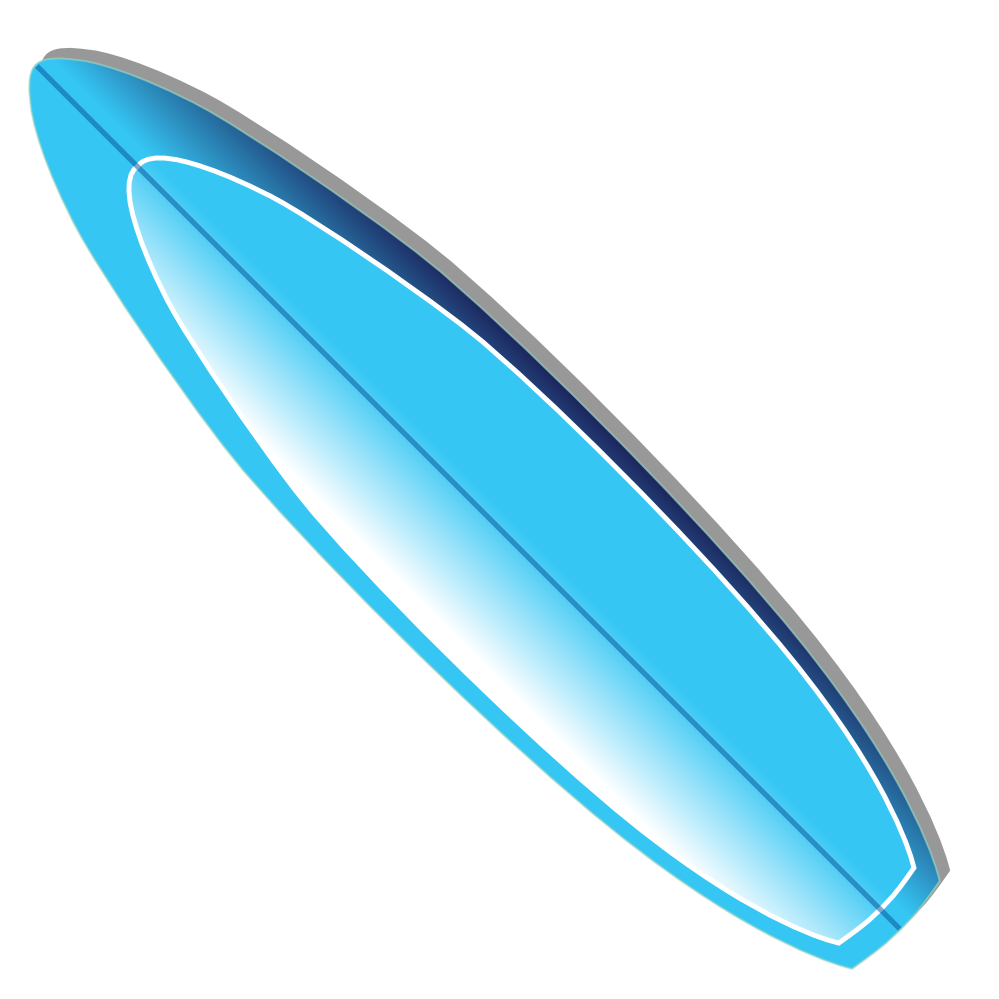Horizontal surfboard clipart