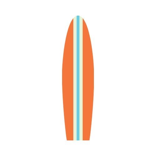 surfboard clipart orange