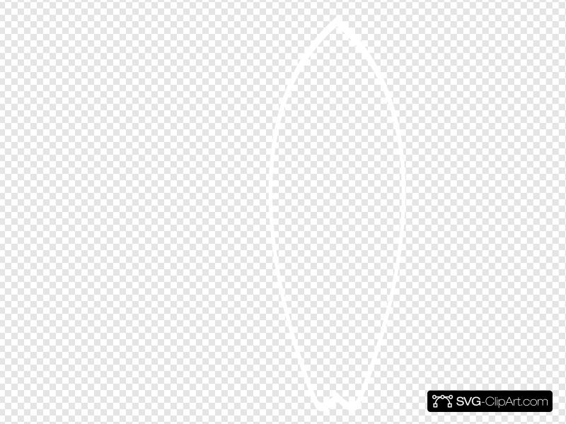 White Surfboard Outline Clip art, Icon and SVG