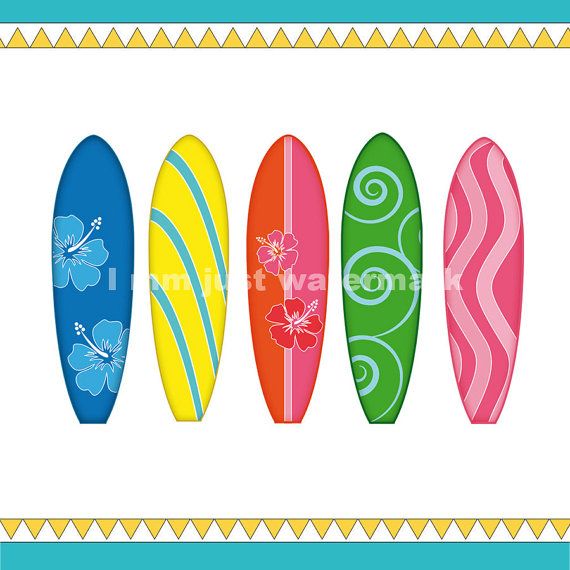 Printable surfboards clipart.