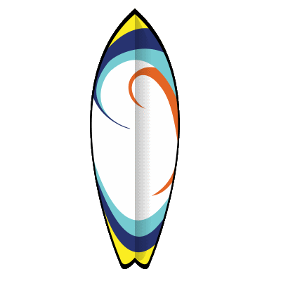 Tropical surfboard clipart.