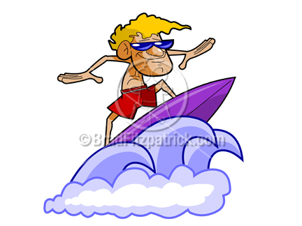 Cartoon surfer clipart.