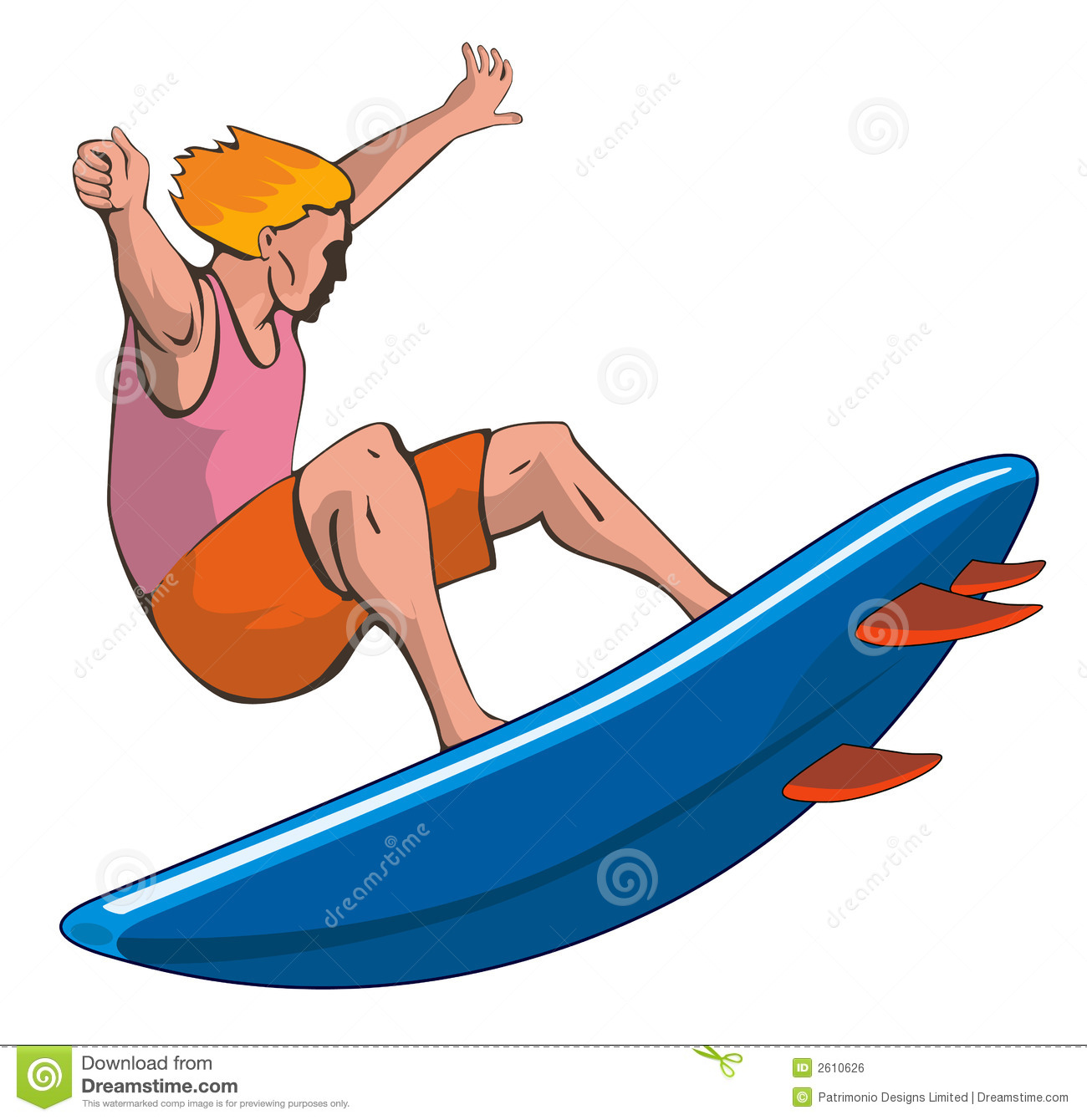 Vector art of a surfer dude