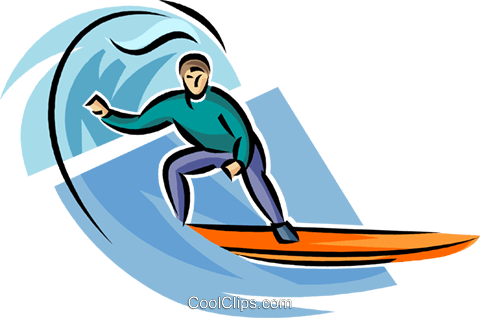 Person surfing Royalty Free Vector Clip Art illustration