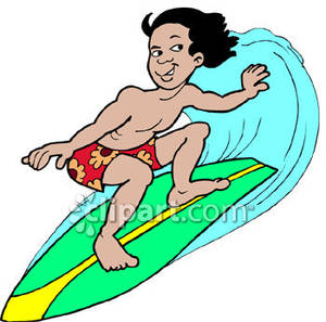 Kid Surfing a Big Wave
