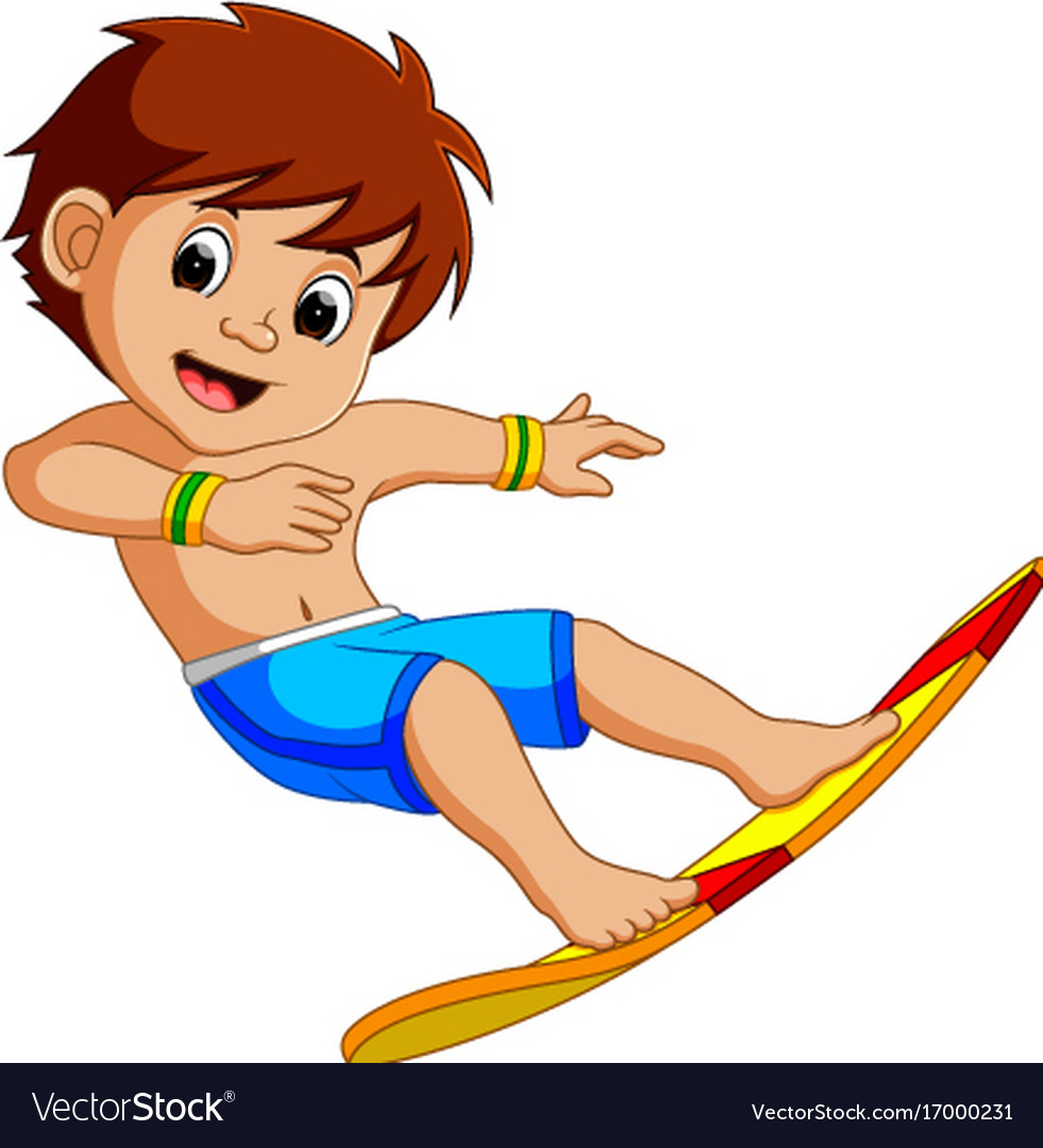Cartoon surfer boy