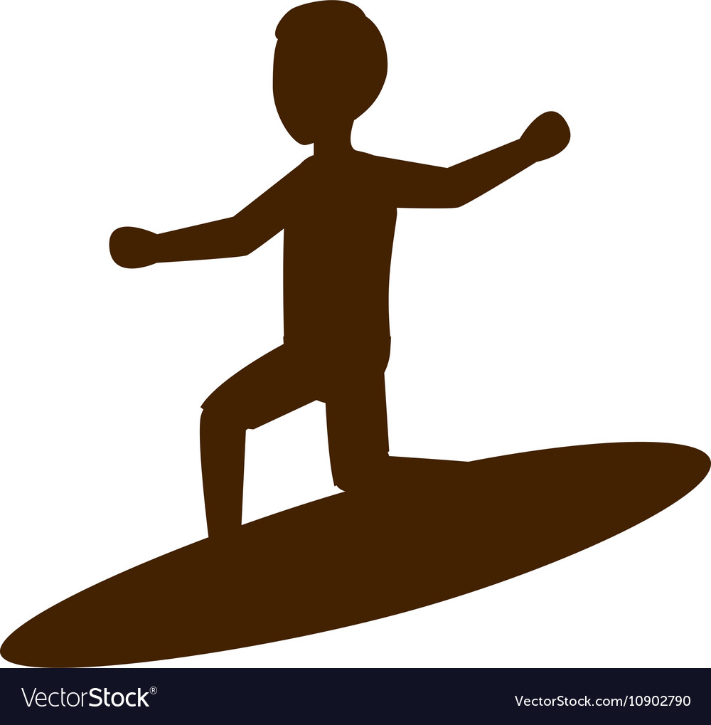 Surfer man silhouette.