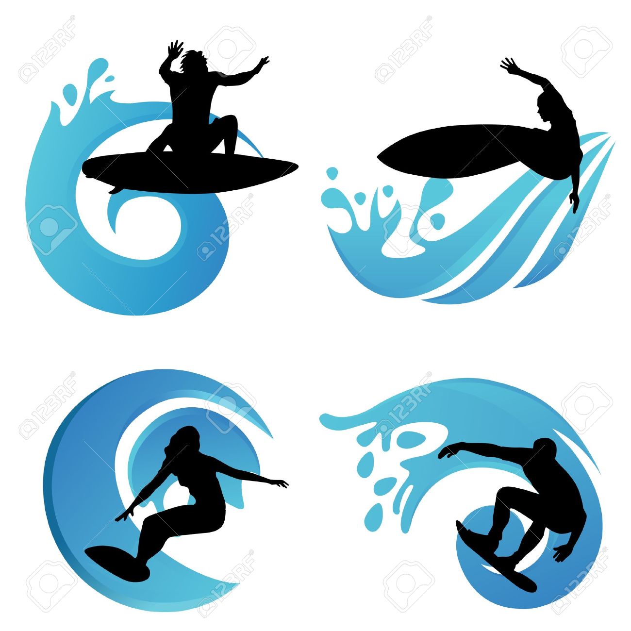 surfer clipart free stock