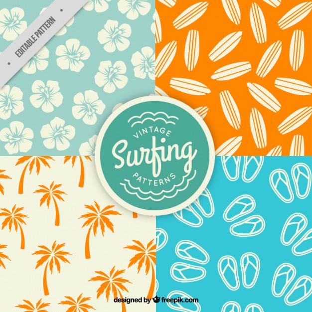 Patterns of surf elements pack Vector